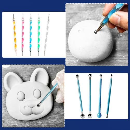 OSBANG Air Dry Clay Glaze and Tools Kit, 100ml Gloss Clear Varnish with 29-Piece Clay Sculpting Set, Protective Top Coat for Polymer Clay and Acrylic Paintings, for Crafting and DIY Projects - Image 2