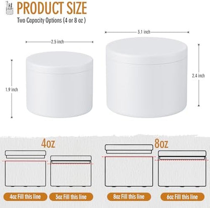24 Pack 4oz Candle Tins with Lids,Metal Empty Jars, Double-Sided Matte White Finish, Tinplate Containers for DIY Candle Making, Wax Melts, Crafts, Small Business Supplies, Party Favors - Image 3