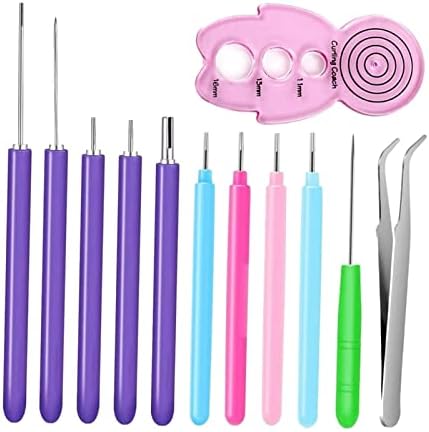 Quilling Tools Set for Beginner Card Making | Hand Crafted Pen Art Tool | DIY Paper Quilling Kit for Adults | Rust-Proof Plastic Slotted Pen | Crafting - 12 Pieces - Image 2