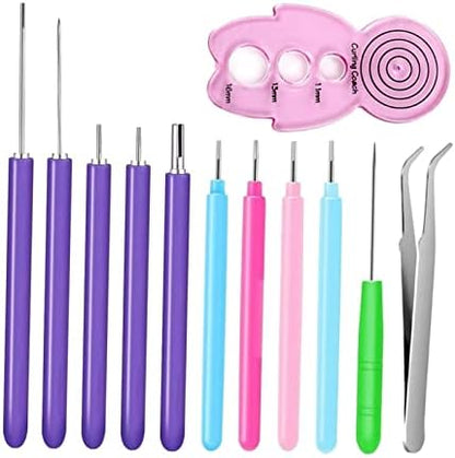 Quilling Tools Set for Beginner Card Making | Hand Crafted Pen Art Tool | DIY Paper Quilling Kit for Adults | Rust-Proof Plastic Slotted Pen | Crafting - 12 Pieces - Image 2