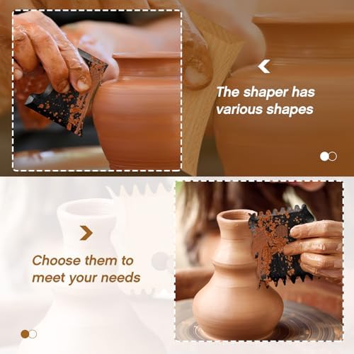 Amylove 7 Pcs Pottery Tools Pottery Rib Foot Shaper Trimming Tools Profile Bundle Foot Shaper for Ceramics for Carving Clay Molds Clay Texture Ribs Ceramics (Stylish Style, Black) - Image 5