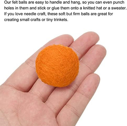 PATIKIL Wool Felt Balls Beads Wool Felting Pom 3cm 30mm Orange for Home Crafts Handcrafts Project DIY Pack of 20 - Image 4
