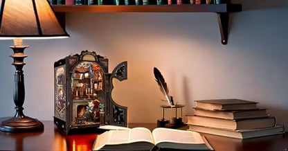 Book Nook Kit Cat Miniature House Kit - Count Cat's Study - Image 3