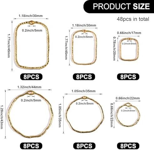 HNYYZL 48Pcs Alloy Open Back Bezel Pendants - Image 2