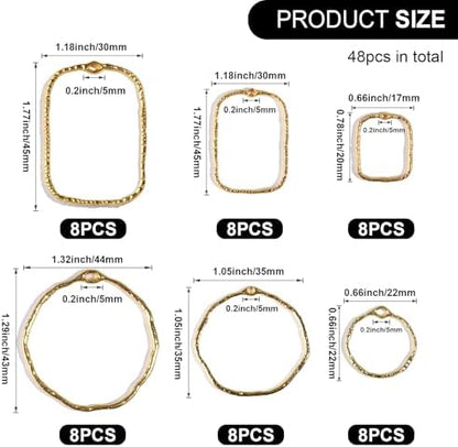 HNYYZL 48Pcs Alloy Open Back Bezel Pendants - Image 2