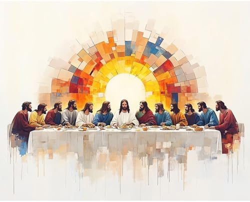 The Last Supper Paint by Numbers Kit for Adults Without Frame 16x20 IN by Yezavesu