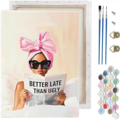 Woman Paint by Numbers Kit for Adults,Trendy Paint by Number With Frame by TCDZMYGS