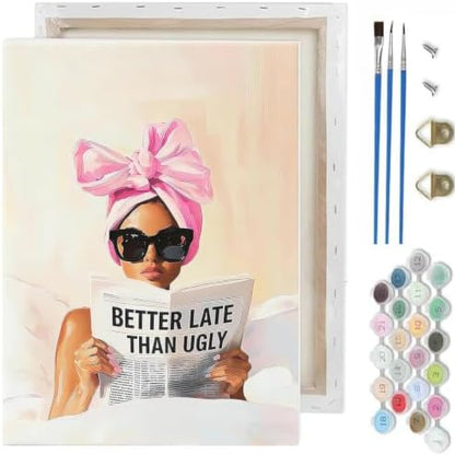 Woman Paint by Numbers Kit for Adults,Trendy Paint by Number With Frame by TCDZMYGS