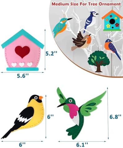 CiyvoLyeen Wild Birds Sewing Craft Kit Animal Sewing Kit for Boys and Girls Beginners Set of 12 Sewing Projects Gift for Kids - Image 2