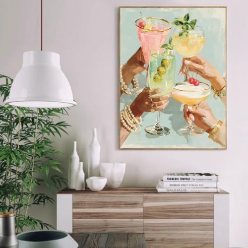 Paint by Numbers Kit for Adults,Vintage Cocktail Paint by Number With Frame - Image 2