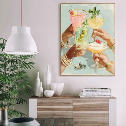 Paint by Numbers Kit for Adults,Vintage Cocktail Paint by Number With Frame - Image 2