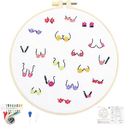 Crafmanoe Flowers Embroidery Kits for Beginners Adults, Hand Embroidery Starters Kits, Stamped Cross Stitch Kits DIY Needlepoint Kits for Beginners Adults, Embroidery Hoop, Thread and Video Tutorial by Unknown