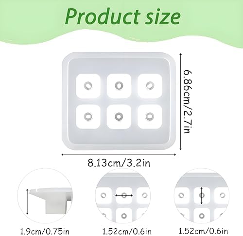 Crystal Earrings Resin Molds, 2 Pack Diamond Silicone Casting Molds with 6 Cavities Each, Clear for Gemstone Cabochon Jewelry Casting - Image 2