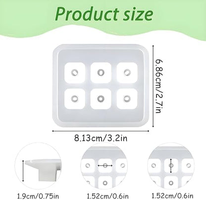 Crystal Earrings Resin Molds, 2 Pack Diamond Silicone Casting Molds with 6 Cavities Each, Clear for Gemstone Cabochon Jewelry Casting - Image 2