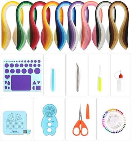 YURROAD Beginner Paper Quilling Kit with 5mm Strips in 36 Colors and Tools - Image 2