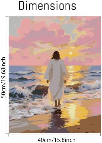 Mrnsiet Jesus Paint by Numbers Kit for Adults, Easy Christian Adult Paint by Number Kits on Canvas, DIY Acrylic Oil Number Painting Kits for Home Wall Decor Gift 16x20 Inch - Image 3