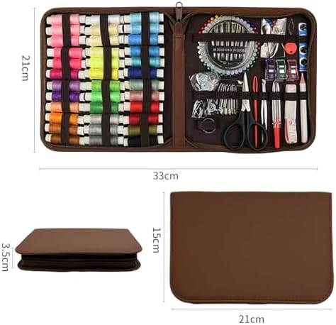 Obear Sewing Kit for Adults: 170 Pcs Sewing Supplies for Hand Mending Clothes, Emergency Repair for Home Travel Dorm, Brown (Gift for Mom, Grandma, Students) - Image 2