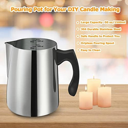 BBAXI Candle Making Pouring Pot, 1500 ML/50 OZ Pitcher, 304 Stainless - Image 5