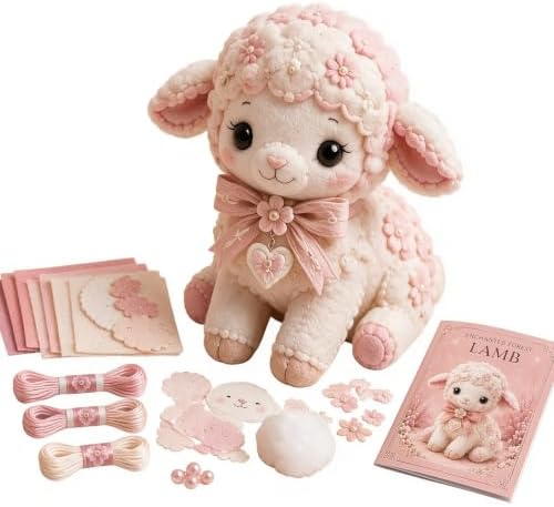Pink Enchanted Forest DIY Felt Patchwork Kit, 3D Pink Woodland Friends DIY Felt Patchwork Kit, Pastoral Wild Creatures Handicraft Activity, Manual Tailoring Bundle for Beginners Adult (Color D) by Unknown