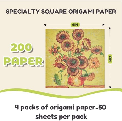 JoyCat Patterned Origami Paper Kit, 200 Double-Sided Sheets, 6x6 Inch - Image 6