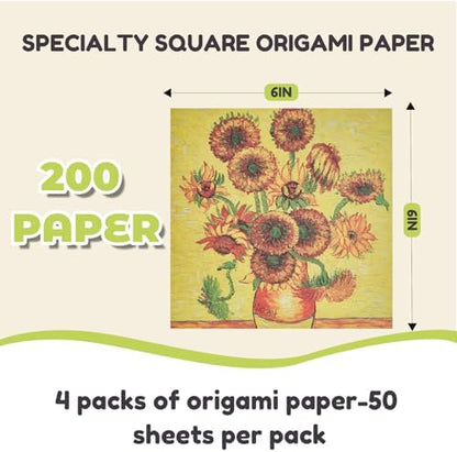 JoyCat Patterned Origami Paper Kit, 200 Double-Sided Sheets, 6x6 Inch - Image 6