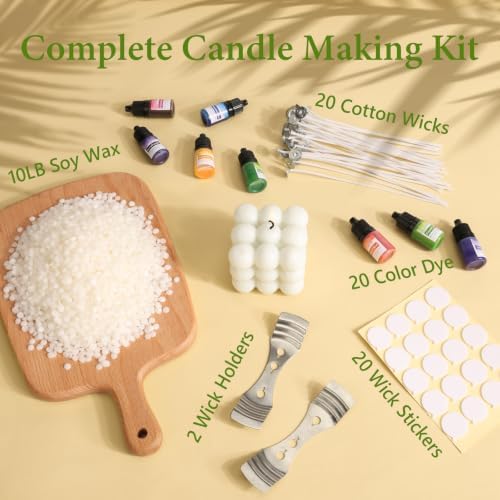 SAEUYVB 10 lbs Soy Candle Wax for Candle Making,Natural Soy Wax Pellets - Image 2