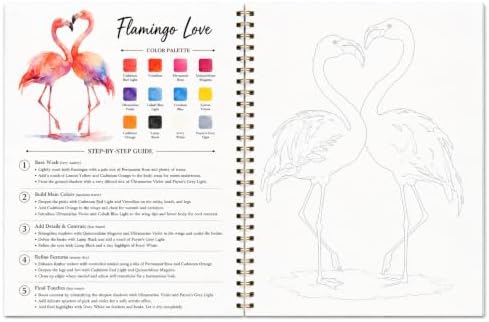 Watercolor Workbook for Beginners – Birds, 16 Original Watercolor Projects, Lay-Flat Watercolor Paper Book(9.45 × 7.48 in), Water Coloring Book for Adults, Art Gift - Image 6