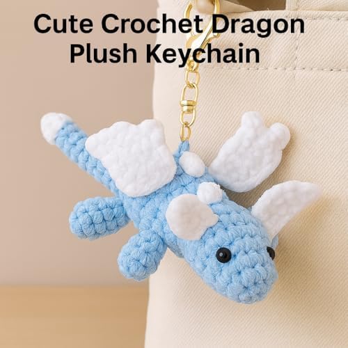Cute Dragon Crochet Kit for Beginners, Learn to Crochet Starter Set with Step-by-Step Video Tutorial & Crocheting Manual, Easy Yarn Knitting Kit for Adult, Stuffed Animal Doll for Xmas Gift - Image 2