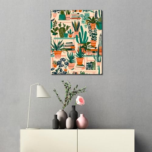 TUMOVO Plant Framed Paint by Numbers for Adults Beginner, Botanical Adults' Paint-by-Number Kits, Green Leaf DIY Acrylic Paint by Numbers Kits on Canvas, Acrylic Pigment Painting Kits 16"x20" - Image 2