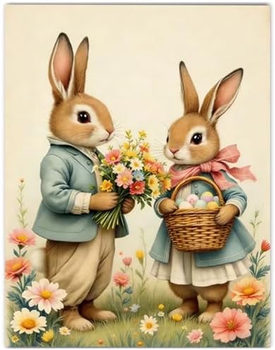 CRZMODE Easter Paint by Numbers Kit for Adults, Easter Rabbit Paint by Numbers for Adults, Acrylic Painting Crafts for Home Decor Gift (16x20inch) by Unknown