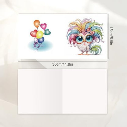 JISHSHAY 6 PCS Diamond Painting Greeting Cards Chick Diamond Art Birthday Cards with Envelopes Mosaic Kits for Adults Gem Art Gem Painting for Thanksgiving Anniversary Graduation All-Occasion - Image 2