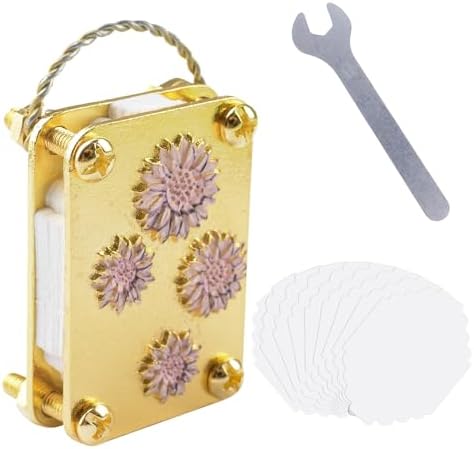WANDIC 1Set Metal Mini Sunflower Flower Press Kit, Craft Plant Pressing Tool with 20 Sheets Paper & Wrench for DIY Dried Flower Art Craft Making by WANDIC