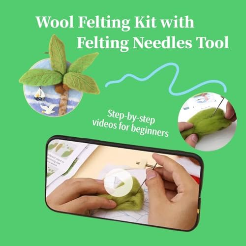 Hilsayum Wool Painting Kit Needle Felting Kit Wool Felt Painting Gifts for Adults,Needle Felt Supplies for Beginners,Home Decoration - Image 3