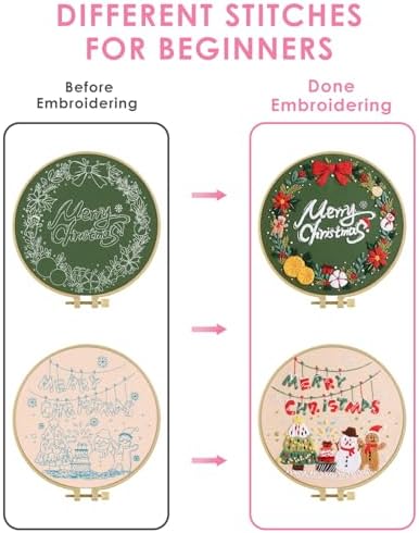 TINDTOP Christmas Embroidery Kit for Adult, Embroidery Kit for Beginners - Image 3