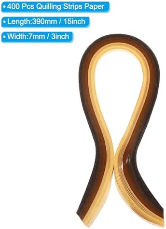 PATIKIL 390 x 7mm Rainbow Quilling Strips Paper,400 Pcs Origami Paper Quilling Strip for Art DIY Hand Craft Christmas, Gradient Brown - Image 2