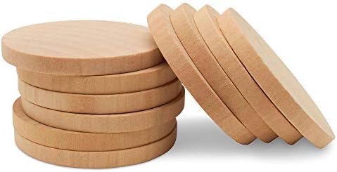 Wood Discs and Blank Tokens for Crafts, 2-1/2 x 1/4 inch Wooden Coins, Pack of 100 Unfinished Wood Circles, by Woodpeckers by Woodpeckers