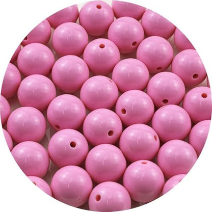 40pcs Acrylic Round Beads for Crafts 16mm Resin Candy Color Spacer Beads with Hole for Jewelry Making Sewing Crafts Decoration Necklaces Bracelets Earrings Supplies(Pink) by Unknown