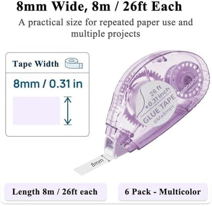 MARCADORUS Glue Tape Roller, Double-Sided Tape for Scrapbooking, 6 Pack - Image 5