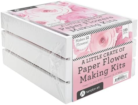 Hampton Art Little Crate Paper Flower Kit, Pink, 185pc by HamptonArt