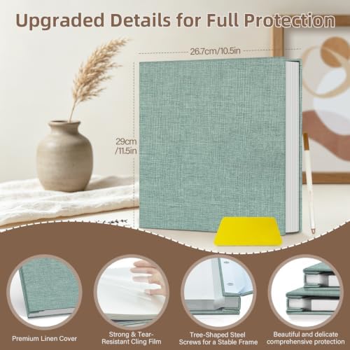 Popotop Photo Album Self Adhesive Scrapbook Album for 4x6 5x7 8x10 Pictures DIY Photo Book as Scrapbooking Supplies Kits, Birthday Gifts for Women Mom Wedding Baby Family Travel - Image 3