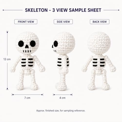 Halloween Skeleton Crochet Kit for Beginners, DIY Amigurumi Kit - Image 5