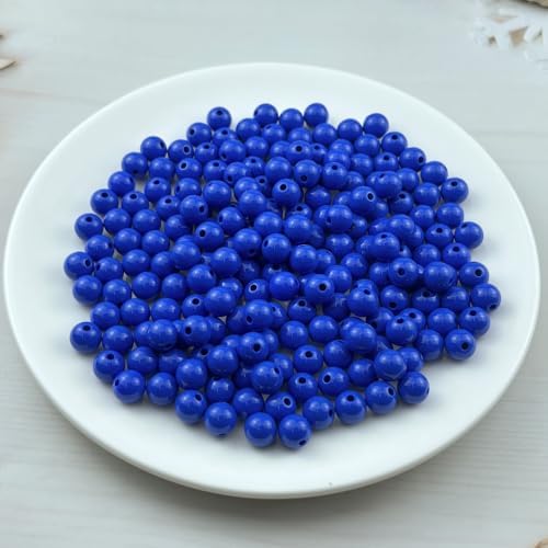 200pcs Acrylic Round Beads for Crafts 10mm Resin Candy Color Spacer Beads with Hole for Jewelry Making Sewing Crafts Decoration Necklaces Bracelets Earrings Supplies(Light Sapphire Blue) - Image 2