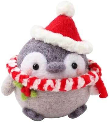 Wizardi Beginner Needle Felting Kit for Adults - Festive Penguin. Bird Felting Kit 5.5x5x4cm. Felting Tools. Wool Felting Supplies. Felt Crafts. Wool Felt. F07N8-W112 - Image 2