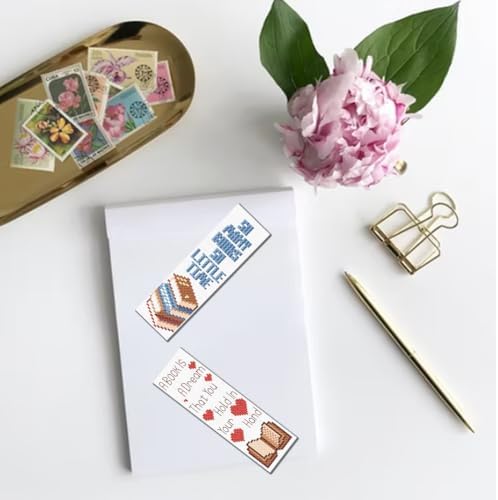 FREEBLOSS 6 Set Cross Stitch Bookmark Kit Books Pattern 6 * 20CM - Image 6