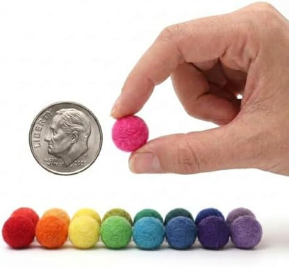 Glaciart One Felt Pom Poms, Wool Balls (1000 Pieces) 1 Centimeter - 0.4 Inch, Handmade Felted 40 Color (Red, Blue, Orange, Yellow, Black, Pastel and More) Bulk Small Puff for Felting and Garland - Image 2