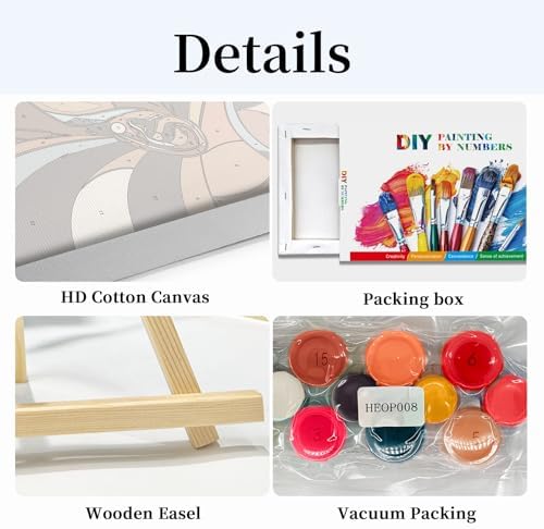 HeeBenor Framed Paint by Numbers Kit for Adults, Black Woman, 8x12 Inch - Image 5