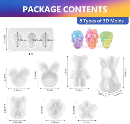 KISREL Epoxy Resin Kit 16OZ with 3D Molds, Electric Drill, Color Dyes Tools - Image 3