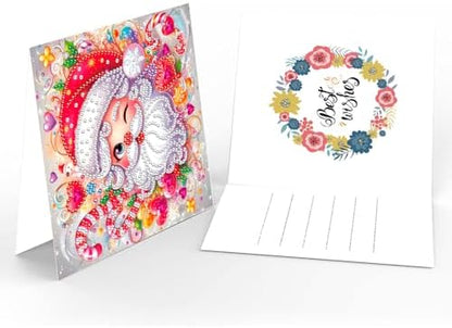 Diamond Art Painting Christmas Cards, 12 Pack DIY 5D Diamond Greeting Cards Kits for Adults Diamond Xmas Greeting Cards with Envelopes Gem Christmas Gift for Families, Friends, Partners - Image 4