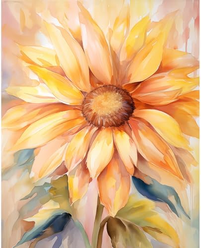 Natuyalo Paint by Numbers Kit for Adults - Sunflower DIY Adult Paint by Number Kits Flowers Acrylic Canvas Painting for Adults Beginners Kids Art Crafts Without Frame, 16x20 Inch by Natuyalo