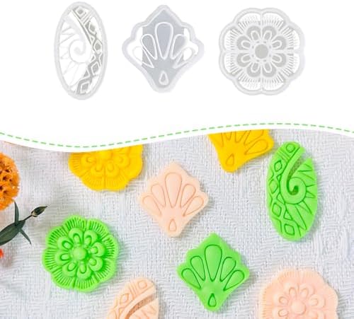Xaekicr Polymer Clay Cutters Set – 3PCS Decorative Clay Cutters for Polymer Clay Jewelry, Carved Pattern Clay Earring Cutters Shapes, DIY Clay Tools for Earrings and Crafts by Xaekicr